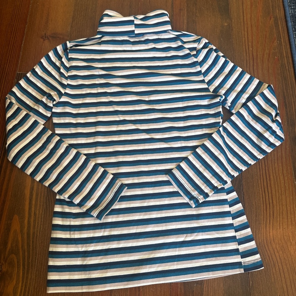 Time & Tru Slim Striped Turtleneck - Cotton Blend size S